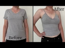 Using an Old T-Shirt to Create a Lettuce Hemmed Crop Top