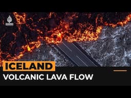 Lava flow from Iceland volcano creeps towards homes | AJ #Shorts