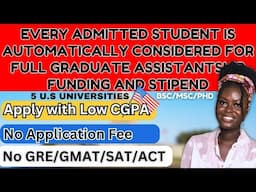 Automatic Graduate Funding| No Bank Statement For Visa Application| Int'l Students