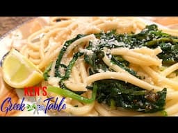 Spaghetti With Lemony Wild Greens | Easy Pasta Recipes | Ken's Greek Table