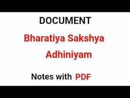 Document | Bharatiya Sakshya Adhiniyam