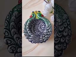 Diya painting | Peacock Diya painting ideas#diyadecoration#diyapainting#diy #diya #painting #ideas