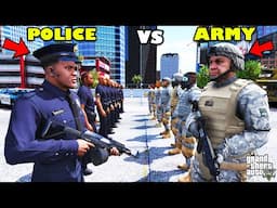 Franklin's POLICE vs The ARMY Biggest Battle In GTA 5 | SHINCHAN and CHOP