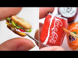 Miniature Creations out of Polymer Clay 🥪 🥤 | DIY & Crafts | Strawberrypuffcake