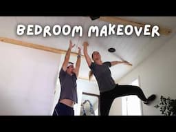 DIY Bedroom Makeover On A Budget | Shiplap Ceiling Installation | High End Bedroom Design