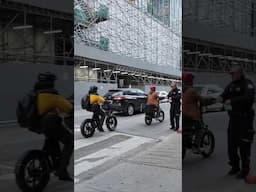 Cop Tells Delivery Cyclists How Traffic Lights Work. #shorts #Toronto