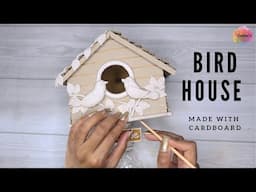 Cardboard decor idea, art and craft, Birdhouse, CreativeCat