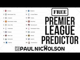 Free Premier League Table Predictor - How Close Will You be?