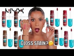 LIP STAIN GLOSS? *new* NYX LIP IV HYDRATING GLOSS STAIN + NATURAL LIGHTING SWATCHES