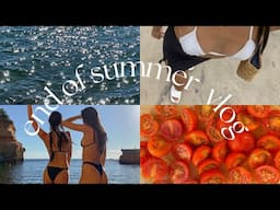 end of summer vlog | my go to summer salad, beach days + thrifting