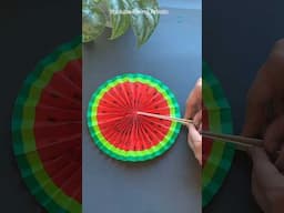 Paper Water melon Fan for kids - Kids Craft #shorts