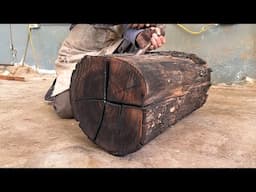 Watch And Be Amazed Inspirational Table Design From A Discarded Burnt Log - Wood Recycling Ideas