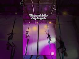 Nothing like synch-ing the aerial drop with your partner #aerial #aerialsilks #aerialsilksdrop