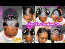 ✨🩵Re-creating sleek & trendy Hairstyles🫧💕 | Quick Hair Transformationm + slayed edges🍂🩵