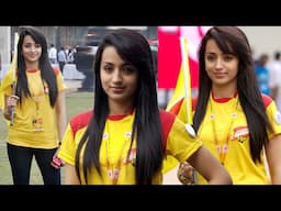 Gorgeous Trisha Having Fun And Supporting Her Team Chennai Rhinos At CCL