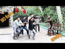 #cowboy_ prank in jatim park 3 batu Indonesia. Super funny reaction