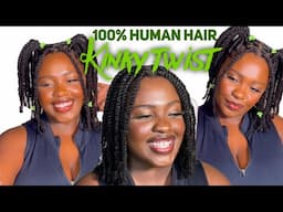 How To: Kinky Twist w/ 100% Human Hair| HOT BRAID's Tight Afro Kinky Bulk Human Hair