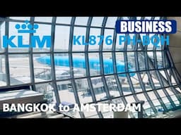 KLM KL876 PH-BQH Boeing 777-206(ER) |  Business Class | From Bangkok to Amsterdam.#klm #business