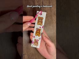 Hand PAINTING a teddy bear bookmark for my ETSY Shop #art #painting