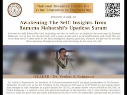 Awakening The Self: Insights from Ramana Maharshi's Upadesa Saram by          Dr Venkat S. Ramanan