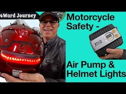 Motorcycle Safety Gear - Air Pump and Helmet Lights