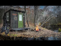 COLD RAINY NIGHT IN OUR CABIN by a River | Autumn in Minnesota