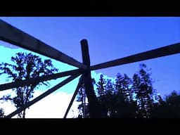 🌳Woodland Round House build - part 3  Roof trusses #roundhouse #drone