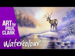 How to Paint a Deer in a Winter Scene in Watercolour ... in Mauvember!