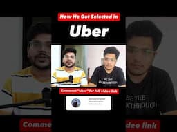 How he got selected in Uber #uber #jobs #selected