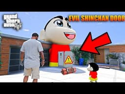 Shin Chan Stuck in Evil Shinchan Door at Franklin House| Shin chan Helping Gta 5 Telugu