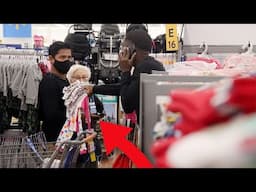 HANDING STRANGERS RANDOM ITEMS IN WALMART *Fight Broke Out*