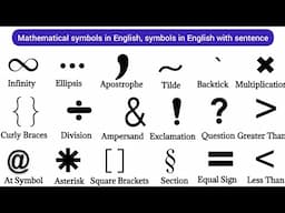 Mathematical Symbols in English | Math Symbols | English vocabulary | Symbols in English