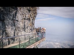 World's Scariest Glass Skywalk - Coiling Dragon Path, Tianmen Mountain Skywalk, China