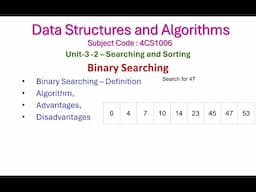 Binary Search-3-2-Data Structures and Algorithms-Unit-3-Searching and Sorting