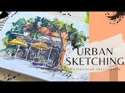 Urban Sketching COLOR FIRST then line! Sketching My City #22 | Watercolor sketching