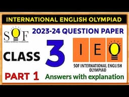 ENGLISH Olympiad class 3 | SOF IEO CLASS 3 | IEO OLYMPIAD CLASS 3 | IEO 2023-24 class 3 | #olympiad