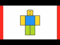 How to draw a ROBLOX NOOB / drawing Roblox game character step by step