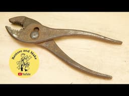 Vintage Tool Restoration - Rusty Adjustable Pliers - ASMR Tool Restoration