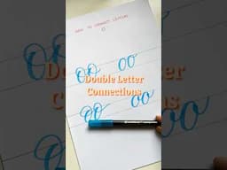 How to connect double letters with brush pen. Double o connections. #brushcalligraphyforbeginners