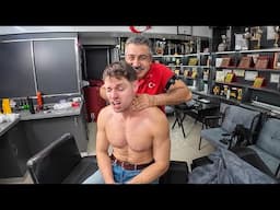 Turkey's INSANE strong man Barber takes American Cowboy for a ride 🇹🇷