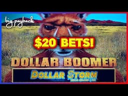 $20/Spin BONUS FRENZY on Dollar Storm Mega Grand Link Dollar Boomer Slots!