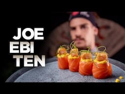 JOE EBI TEN: salmão e camarão empanado com pimentão amarelo | Como fazer Sushi