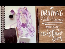 How I use my custom stamps for Inktober - Painting Sailor Cosmos