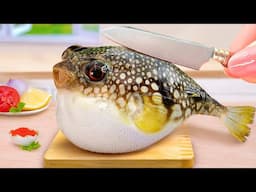 Yummy Miniature Cooking Cheetos Puffer Fish Recipe 🐠 How To Baked Blow Fish in Mini Kitchen