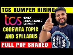 TCS BIGGEST BUMPER HIRING FOR FRESHERS |🔥TCS CODEVITA 2025 SYLLABUS AND TOPICS WISE PDF SHARED