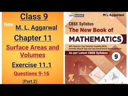 New ml aggarwal class 9 math chapter 11 Surface Areas and Volumes exercise 11.1 question 9-16 part 2