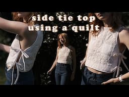 sewing the cutest side tie top using an old quilt! | #STsidetietop view b