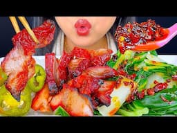 ASMR BBQ, JALAPEÑO PEPPERS & GREENS | MUKBANG | EATING SOUNDS | ASMR Phan