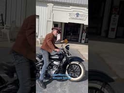 John rides the Harley WL