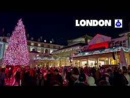 London Walk 🇬🇧 COVENT GARDEN 🎄CHRISTMAS LIGHTS 2024 Switch On | Central London Walking Tour | 4K HDR